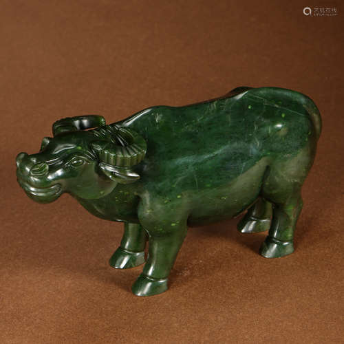 CHINESE QING DYNASTY HOTAN JASPER BULL