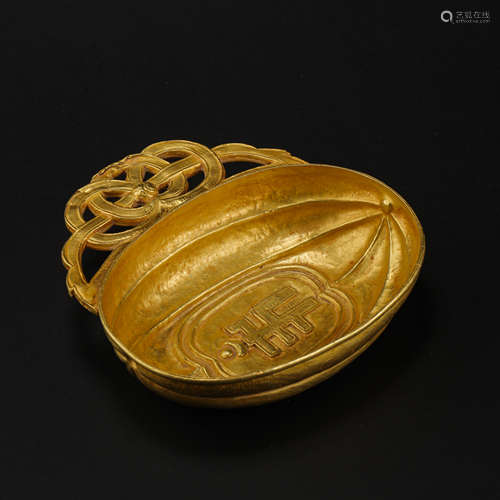 CHINESE TANG DYNASTY PURE GOLD EAR CUP