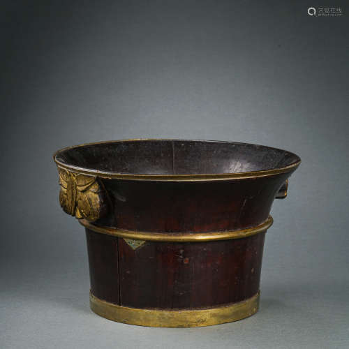 CHINESE QING DYNASTY ROSEWOOD BUCKET
