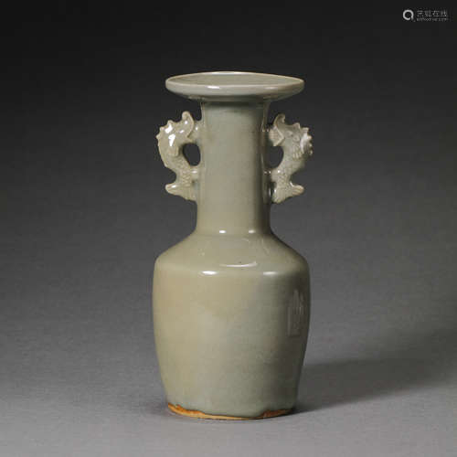 CHINA SOUTHERN SONG LONGQUAN CELADON-GLAZED DOUBLE-EARED PLA...