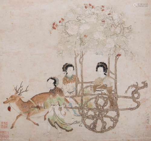 ATTRIBUTED TO QIAN XUAN (MING DYNASTY) CHARIOT WITH THE GODD...