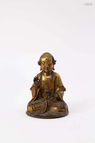 A CHINESE GILT-BRONZE FIGURE OF VAJRAPUTRA 17TH/18TH CENTURY...