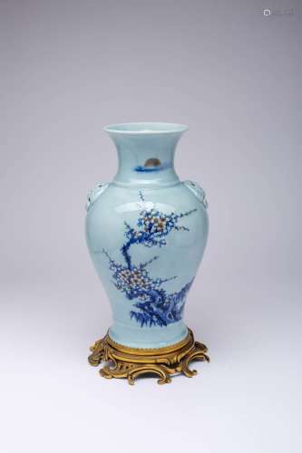 A CHINESE LAVENDER-GROUND, UNDERGLAZE BLUE AND COPPER-RED BA...
