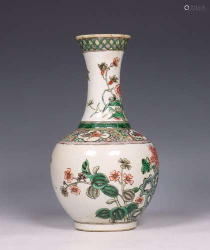 China, famille verte porseleinen vaas, 19e eeuw,