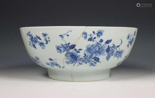 China, blauw-wit porseleinen kom, Qianlong periode (1736-179...