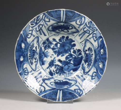 China, blauw-wit porseleinen kom, Wanli periode (1573-1620),