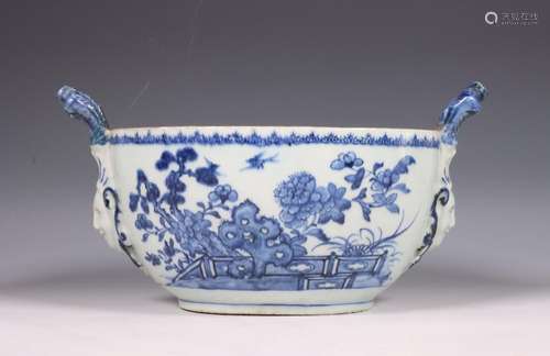 China, blauw-wit porseleinen terrine, Qianlong periode (1736...