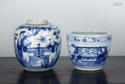 Blue and white porcelain ginger jar Chinese, 19th Century pa...