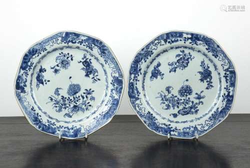 Pair of blue and white porcelain plates Chinese, early 19th ...