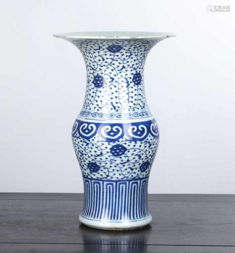 Blue and white porcelain vase Chinese, 19th Century with a f...