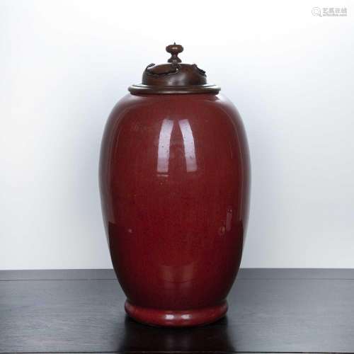 Large flambe glazed ovoid form vase Chinese, 18th/19th Centu...