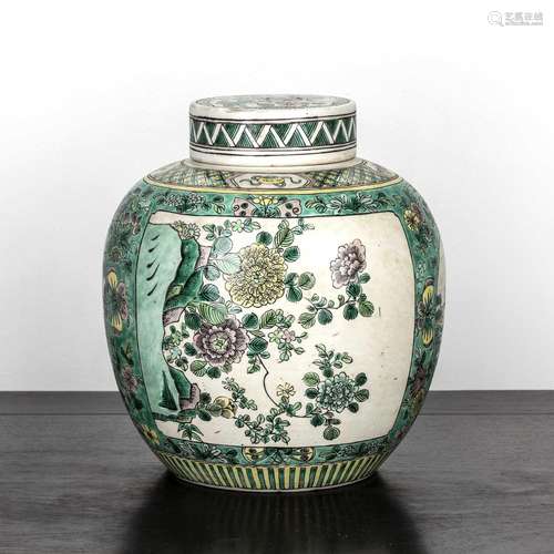 Biscuit porcelain ginger jar and cover Chinese, 19th Century...