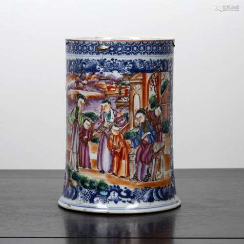 Large Cantonese porcelain tankard Chinese, Qianlong period p...