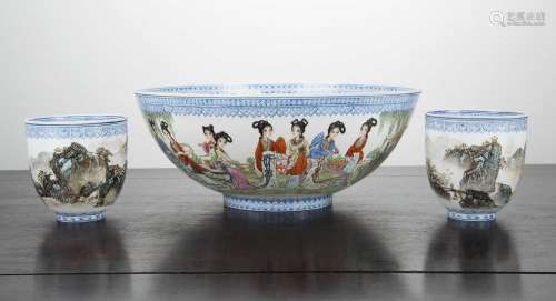 Eggshell porcelain bowl Chinese, Republic period painted wit...
