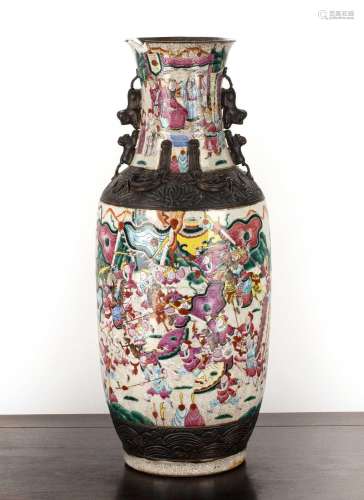 Large Canton porcelain vase Chinese, 19th Century painted wi...