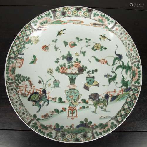 Famille verte charger Chinese, 18th/early 19th Century paint...