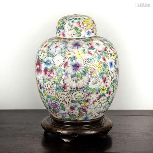 Ovoid vase and cover Chinese, early 20th Century painted wit...