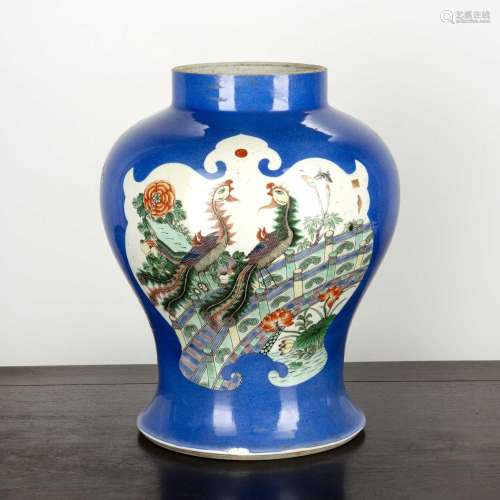 Powder blue ground baluster vase Chinese, 19th Century havin...
