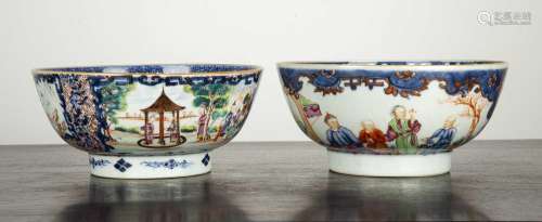 Two Mandarin porcelain bowls Chinese, late 18th Century each...