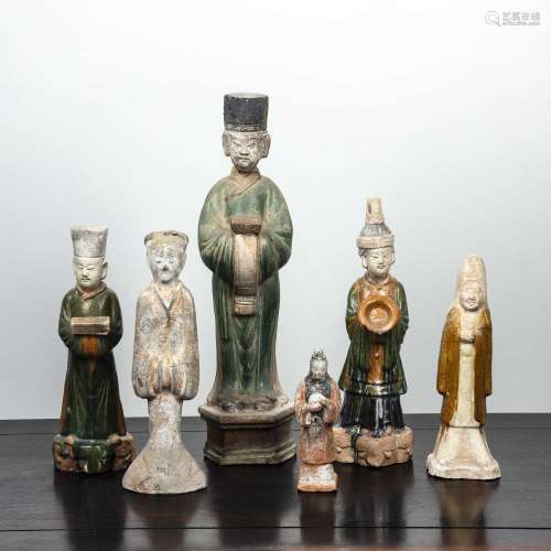 Group of burial figures (Mingqi) Chinese, Western Han and la...