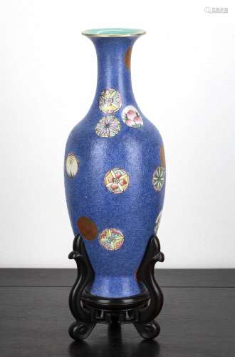 Powder blue vase Chinese, Republic period decorated with var...