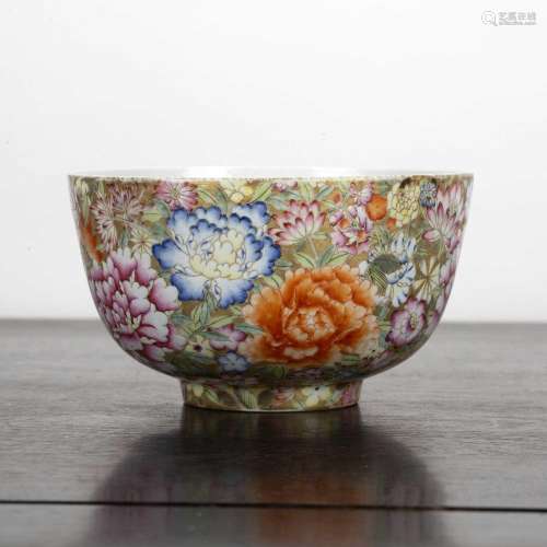 Floral decorated bowl Chinese decorated all over to the exte...