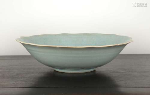 Celadon shaped dish Chinese, 20th Century covered with a pal...