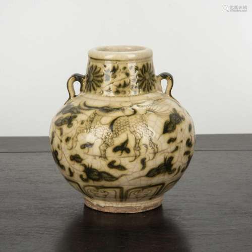 Yuan style vase Thailand, 19th Century glazed to the body de...