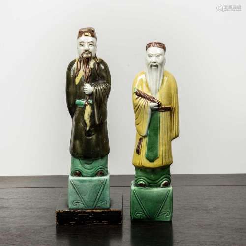 Pair of shiwan glazed porcelain Immortals Chinese, early 20t...