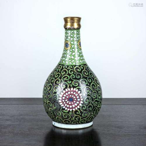 Clobbered bottle vase Chinese, 18th Century with Persian sty...