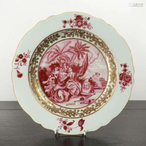 Batavian plate Chinese, 18th Century made for the Dutch East...
