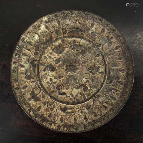 Bronze TLV mirror Chinese decorated with birds and other ani...