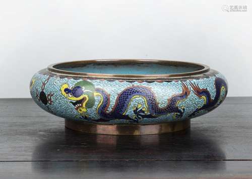 Cloisonne bowl Chinese, circa 1900 decorated with a dragon o...