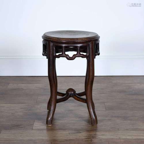 Hardwood stand/stool Chinese, late 19th Century with openwor...