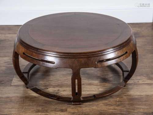 Large hardwood round circular low table Chinese, circa 1900 ...