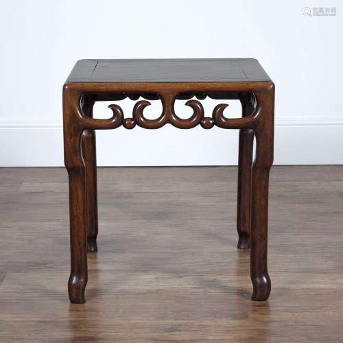 Hardwood square stand Chinese, 19th Century of Ming form wit...