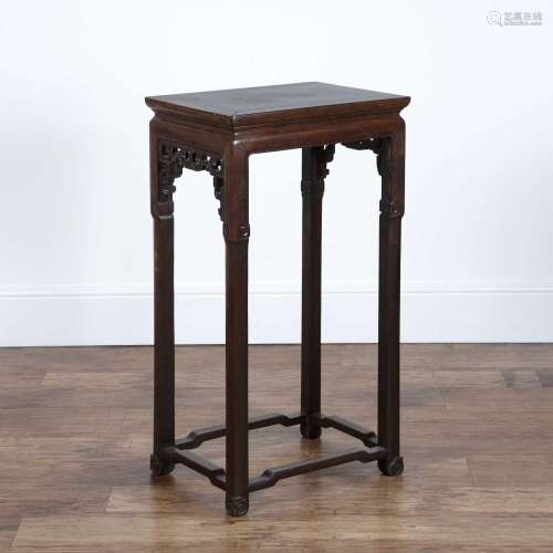 Hardwood, probably Huanghuali tall stand Chinese, 19th Centu...