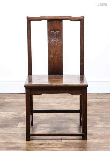 Yoke back side chair Chinese, 18th/19th Century with carved ...