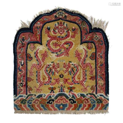 Throne back Tibetan, circa 1920/30 with dragon designs on a ...