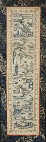 Silk sleeve panel Chinese, in the Kesi style, 20th Century w...