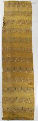 Partial bolt of yellow silk brocade Chinese, possibly late M...