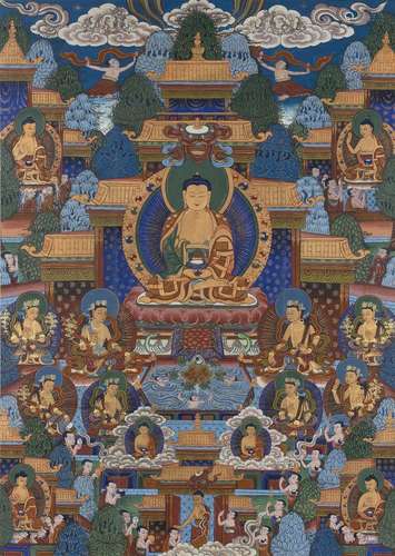 Tibetan Thangka 20th Century possibly depicting Shakyamuni B...