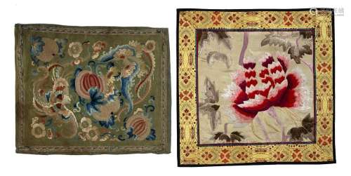 Two embroidered panels Chinese, 19th/20th Century the first ...