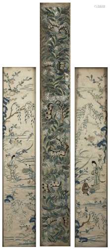 Pair of embroidered sleevebands Chinese, early 20th Century ...