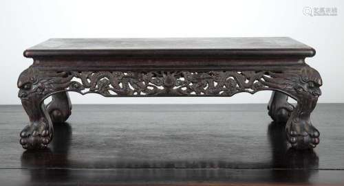 Hardwood rectangular table top stand Chinese, late 19th/ ear...
