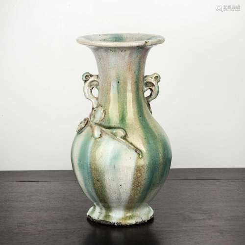 Glazed baluster vase Chinese, 18th/19th Century with raised ...