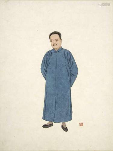 Chiang Yee (Chinese, 1903-1977) Study of a standing gentlema...