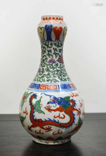 Tulip neck polychrome vase Chinese, late 19th/20th Century p...