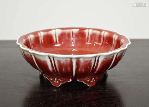 Monochrome bronze style sang de boeuf shallow bowl Chinese, ...