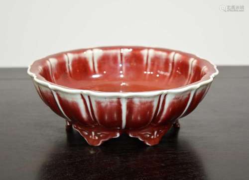 Monochrome bronze style sang de boeuf shallow bowl Chinese, ...